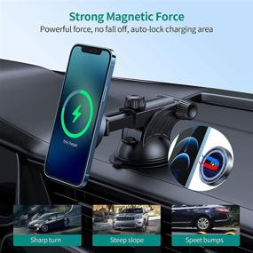 img 2 attached to ⚡️ 15W Magnetic Car Wireless Charger for iPhone 13/13 Pro/13 Pro Max/13 Mini/ 12/12 Pro/ 12 Pro Max/12 Mini: Auto-Alignment Air Vent Dashboard Mag-Safe Car Charger Mount (with QC 3.0 Car Charger)