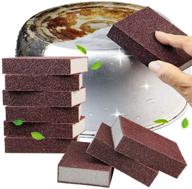 🧽 qovydx carborundum elite emery sponge pads for kitchen cleaning - rust sand scrubbers and pot cleaning scouring pads (10 pack) logo