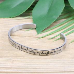 img 1 attached to 🎁 Inspirational Mother and Daughter Jewelry Cuff Bracelet from Mom & Dad - Perfect Mother's Day, Birthday, and Christmas Gift. High-Quality Stainless Steel Gifts for Granddaughters, Women, Teen Girls, and Her