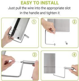 img 1 attached to Precision Slicing Made Easy: Stainless Steel Cheese Slicer with Accurate Size Scale & 5 Replaceable Wires