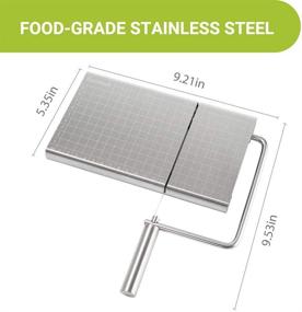 img 2 attached to Precision Slicing Made Easy: Stainless Steel Cheese Slicer with Accurate Size Scale & 5 Replaceable Wires