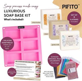 img 3 attached to 🧼 Pifito Soap Making Kit - DIY Supplies: 3 lbs Melt and Pour Soap Base (Goats Milk, Shea Butter, Clear), 10-Pack Mica Colorants Sampler (Original Shades), Mold, and Instructions