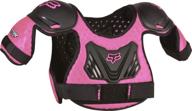 🦊 fox racing youth titan motocross roost deflector in black/pink - unisex child s/m logo