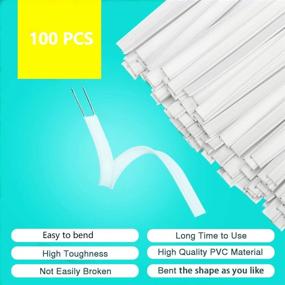 img 3 attached to 💪 Washable Plastic Coated Nose Bridge Strip Pieces - Mr Rex 100-Pack | Dual Inner Wire Flat Nose Bar Straps | Adjustable & Bendable Nose Wire for DIY Crafts and Cover Making Accessories