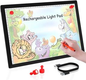 img 4 attached to 🎨 Winshine Rechargeable A4 Wireless LED Tracing Light Box - Dimmable Light Pad for Artists, Diamond Painting, Sketching, and Animation - Portable and Lightweight