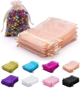 img 4 attached to 🎀 Mazypo 100 Pcs Premium Shell Pink Sheer Organza Bags: Elegant Wedding Party Favor Bags, Jewelry Pouches for Party, Baby Shower, Christmas & Candy Favors