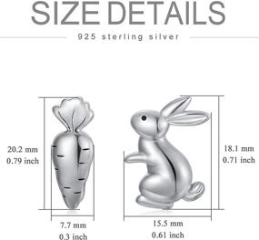 img 2 attached to Sterling Silver Rabbit Earrings - Bunny Jewelry for Easter, Teens, and Women