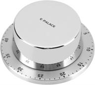 silver stainless steel mechanical kitchen timer with alarm sound - manual countdown baking timer tool 1pack logo