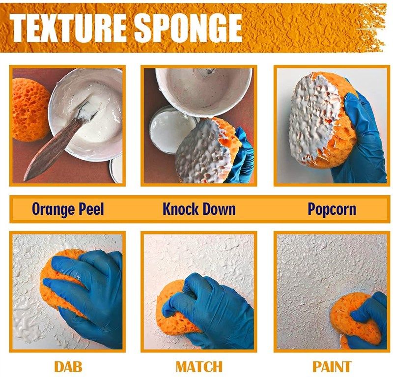 Knockdown Texture Sponge, Wall Texture, Ceiling Texture Sponge, Drywall  Patch, Drywall Repair, Large Sponge, Contractor Value, 2 pack