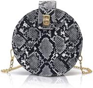 👜 round snakeskin leather small crossbody bags for women - stylish clutch purses, handbags & shoulder bags logo