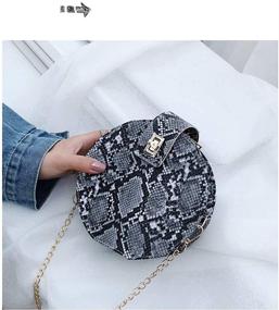 img 1 attached to 👜 Round Snakeskin Leather Small Crossbody Bags for Women - Stylish Clutch Purses, Handbags & Shoulder Bags