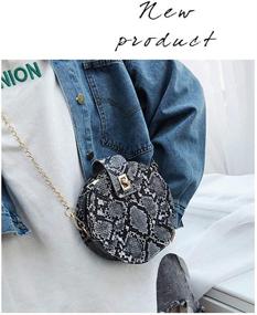 img 2 attached to 👜 Round Snakeskin Leather Small Crossbody Bags for Women - Stylish Clutch Purses, Handbags & Shoulder Bags