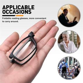 img 3 attached to 📚 Compact Portable Light Blocking Brifara Folding Reading Glasses Spectacles for Men Women - Set of 2 in Case