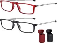 📚 compact portable light blocking brifara folding reading glasses spectacles for men women - set of 2 in case logo