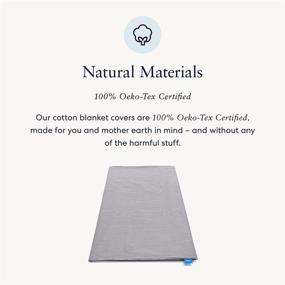 img 3 attached to 🛌 Luna King Size Removable Duvet Cover for Weighted Blanket - 80x87 - Oeko-Tex Cooling Cotton - Machine Washable with 8 Ties for Secure Fastening - USA Designed - Striped Grey/White