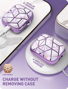 img 2 attached to 💎 i-Blason Кейс для AirPods из серии Cosmo - 360° защитный и стильный дизайн для Apple AirPods 1-го/2-го поколения - Аметист