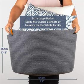 img 1 attached to Organize and Enhance Your Space with DENJA &amp; CO Extra Large Blanket Basket!