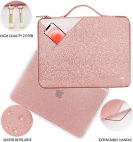 img 1 attached to 🎀 Anban MacBook Air 13 Inch Case (2021 2020 2019 2018) A2337 M1 A2179 A1932, Glitter Smooth Hard Protective Case, Sparkle Laptop Sleeve, Keyboard Cover - Rose Gold