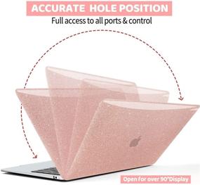 img 3 attached to 🎀 Anban MacBook Air 13 Inch Case (2021 2020 2019 2018) A2337 M1 A2179 A1932, Glitter Smooth Hard Protective Case, Sparkle Laptop Sleeve, Keyboard Cover - Rose Gold