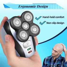 img 1 attached to 🪒 iwoole 5 in 1 Head Shaver for Bald Men - Cordless Electric Shaver for Bald Head, Waterproof Wet Dry Razor, Rechargeable Mens Facial Shaver with 5 Rotary Hair Razors