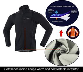 img 1 attached to 🧥 ARSUXEO Winter Warm-Up Thermal Softshell Cycling Jacket - Windproof, Waterproof, 15-k