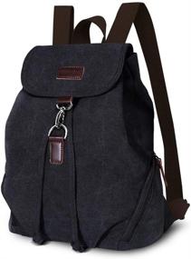 img 4 attached to AtailorBird Anti-Theft Backpack Purse: Small Vintage Rucksack with Waterproof Canvas, Ideal Shoulder Bag for School, Travel & Daypack - Black