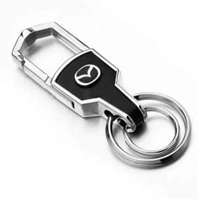 img 1 attached to 🔑 Stylish and Durable MAXDOOL Genuine Leather Car Logo Keychain for Mazda - Ideal Mazda Keyring Accessories