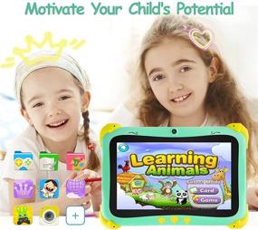 img 1 attached to Планшет Tokecy Kids, 8 дюймов, Android 11 для детей, контроль со стороны IWAWA, IPS HD-дисплей, 2 ГБ+16 ГБ, четырехядерный процессор, WiFi, Bluetooth, двойная камера, образовательные игры для мальчиков и девочек (зеленый)