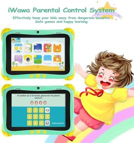 img 3 attached to Планшет Tokecy Kids, 8 дюймов, Android 11 для детей, контроль со стороны IWAWA, IPS HD-дисплей, 2 ГБ+16 ГБ, четырехядерный процессор, WiFi, Bluetooth, двойная камера, образовательные игры для мальчиков и девочек (зеленый)