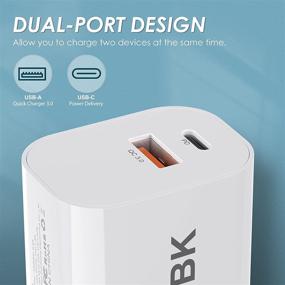 img 2 attached to 🍎 Apple Fast Charger for iPhone 12 - Dual-Port USB C Charging 20W PD Adapter with 3.3FT Type-C Cable, Compatible with iPhone 12 Pro Max Mini 11 Xs XR X 8 Plus and More