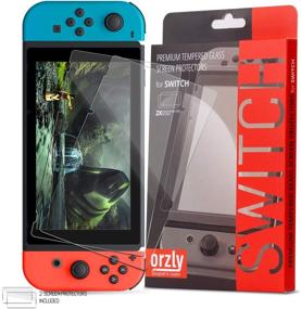 img 4 attached to 🎮 Orzly Glass Screen Protectors for Nintendo Switch - Premium Tempered Glass Twin Pack [2X Screen Guards - 0.24mm] for 6.2 Inch Tablet Screen on Nintendo Switch Console