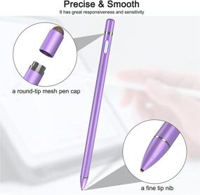 img 3 attached to 🖋️ High-precision Purple Stylus Pen for iPhone, iPad Pro, Android, Microsoft Surface, and Other Tablets: Digital Pencil Fine Point Stylist Pen with Capacitive Technology