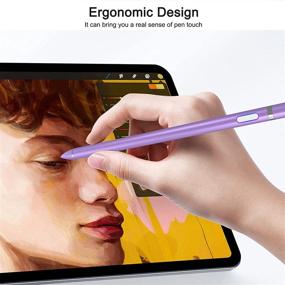 img 2 attached to 🖋️ High-precision Purple Stylus Pen for iPhone, iPad Pro, Android, Microsoft Surface, and Other Tablets: Digital Pencil Fine Point Stylist Pen with Capacitive Technology