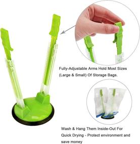 img 3 attached to 🙌 Make Food Storage a Breeze with Baggy Rack Hands-Free Clip! (Pack of 2, Green)