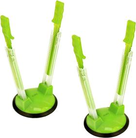 img 4 attached to 🙌 Make Food Storage a Breeze with Baggy Rack Hands-Free Clip! (Pack of 2, Green)