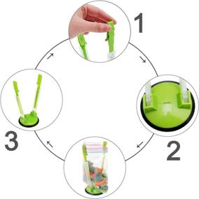 img 1 attached to 🙌 Make Food Storage a Breeze with Baggy Rack Hands-Free Clip! (Pack of 2, Green)