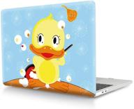 🦆 hrh macbook air 13 inch case (m1 a2337/a2179/a1932,2020-2018) - cute yellow duck design, hard case cover for mac air 13.3 retina display touch id logo