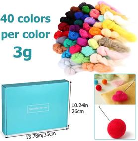 img 2 attached to 🧵 Complete 356 Pieces Needle Felting Kit with 40 Assorted Wool Roving Colors, Felting Needles, Mat, Instructions, and More. Perfect for Beginners in Wool Felting Crafts