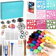 🧵 complete 356 pieces needle felting kit with 40 assorted wool roving colors, felting needles, mat, instructions, and more. perfect for beginners in wool felting crafts logo