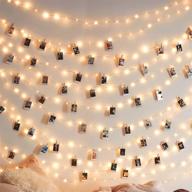 📸 17ft photo clip string lights - 50 led fairy string lights with clear clips for hanging pictures, christmas party birthday decoration - ideal dorm bedroom wall decor wedding decorations логотип