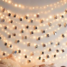 img 4 attached to 📸 17ft Photo Clip String Lights - 50 LED Fairy String Lights with Clear Clips for Hanging Pictures, Christmas Party Birthday Decoration - Ideal Dorm Bedroom Wall Decor Wedding Decorations