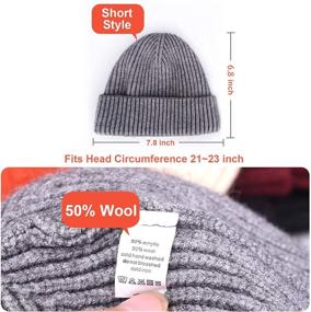 img 2 attached to 🧢 Stay Stylish and Warm with ROYBENS Fisherman Beanies: 2pcs Swag Wool Knit Short Watch Caps for Men