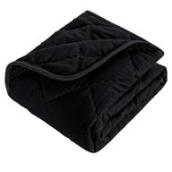 🛏️ bedsum ultra soft microfiber toddler comforter: lightweight quilt for boys and girls, 39×47 inches kids warm baby blanket in black logo