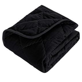 img 4 attached to 🛏️ BEDSUM Ultra Soft Microfiber Toddler Comforter: Lightweight Quilt for Boys and Girls, 39×47 Inches Kids Warm Baby Blanket in Black