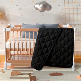 img 1 attached to 🛏️ BEDSUM Ultra Soft Microfiber Toddler Comforter: Lightweight Quilt for Boys and Girls, 39×47 Inches Kids Warm Baby Blanket in Black