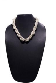 img 1 attached to 🌿 RICHERA Evergreen Tubular Seeds Necklace with Braided Choker - Exquisite Handcrafted Jewelry for Women and Girls