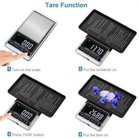 img 3 attached to Digital Precision Gram Scale: Portable Mini Pocket Scale with 0.001oz/0.01g Accuracy, Tare & Auto Off, Stainless Steel Design, White Backlit Display - Battery Included