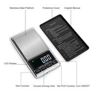 digital precision gram scale: portable mini pocket scale with 0.001oz/0.01g accuracy, tare & auto off, stainless steel design, white backlit display - battery included logo