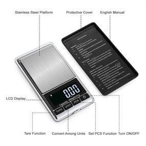 img 4 attached to Digital Precision Gram Scale: Portable Mini Pocket Scale with 0.001oz/0.01g Accuracy, Tare & Auto Off, Stainless Steel Design, White Backlit Display - Battery Included