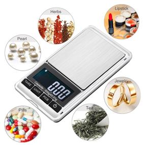 img 1 attached to Digital Precision Gram Scale: Portable Mini Pocket Scale with 0.001oz/0.01g Accuracy, Tare & Auto Off, Stainless Steel Design, White Backlit Display - Battery Included